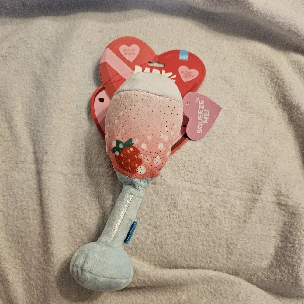 Bark Box Rose Champagne Flute Dog Toy